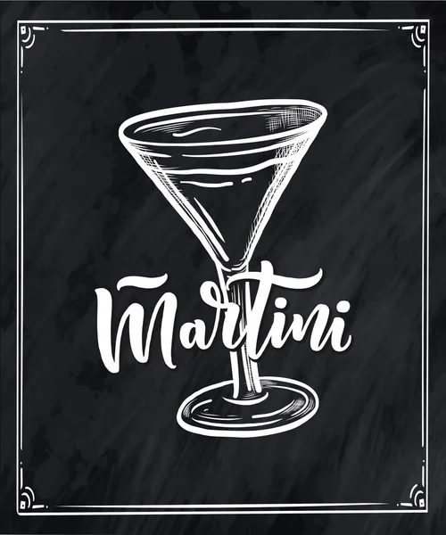 Schriftzug Name Des Cocktails Mit Glas Vorlage Für Kartenbanner Und — Stockvektor