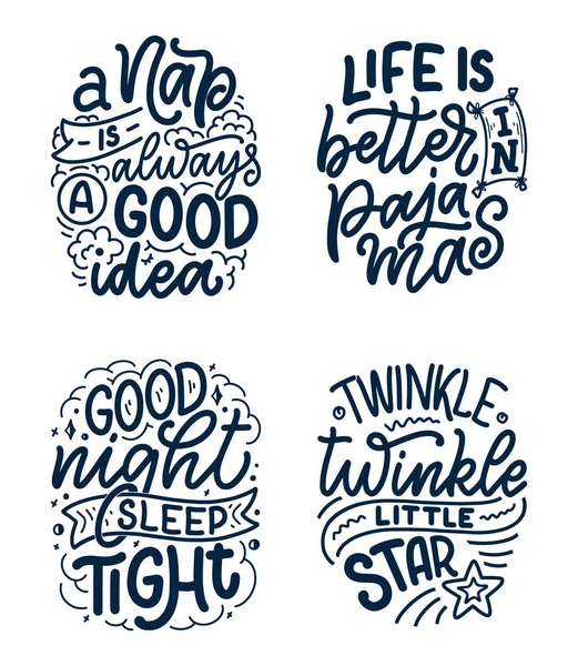 Lettering Eslogan Sobre Dormir Buenas Noches Diseño Ilustración Vectorial Para — Vector de stock