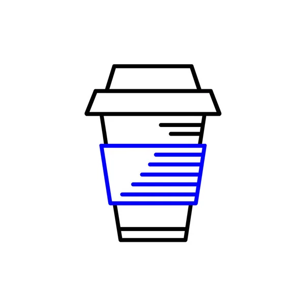 Vonalművészeti Ikon Coffee Cup Ikon Food Outlined Drink Coffee Ikon — Stock Vector