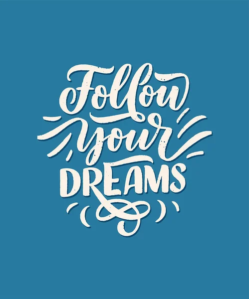 Inspirational Quote Dream Hand Drawn Vintage Illustration Lettering Decoration Elements — Stock Vector