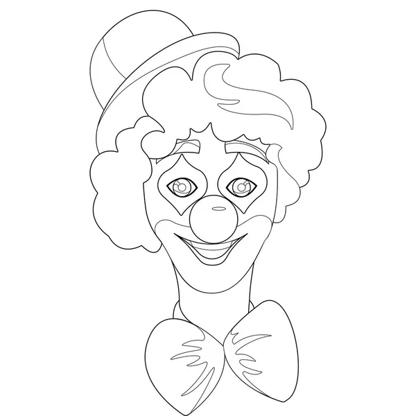 Artista Payaso Circo Traje Clásico Con Nariz Roja Maquillaje Elemento — Vector de stock