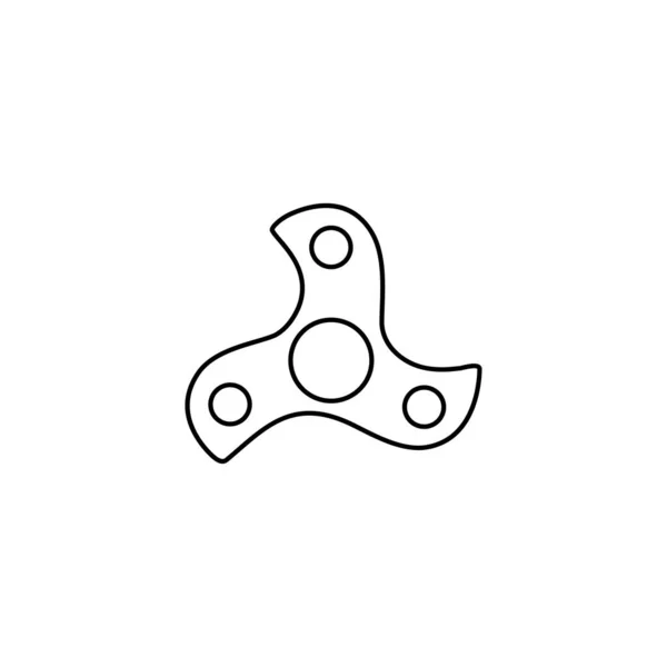 Svart Tunn Linje Hand Fidget Spinnare Logotyp Begreppet Mycket Populär — Stock vektor