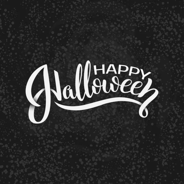 Feliz Vetor Halloween Caligrafia Férias Com Aranha Web Para Banner — Vetor de Stock