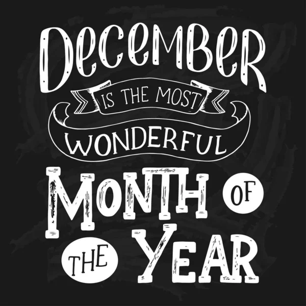 December Inspirational Quote Typography Calendar Poster Invitation Greeting Card Shirt — ストックベクタ
