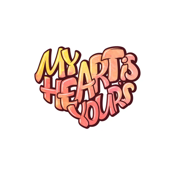 Gran Corazón Con Letras Corazón Póster Tipografía Para Día San — Archivo Imágenes Vectoriales