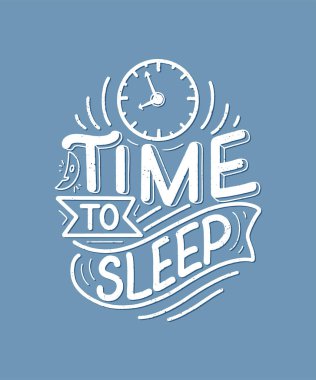 Uyku ve iyi geceler sloganı. Grafikler, baskılar, posterler, kartlar, çıkartmalar ve diğer yaratıcı kullanımlar için vektör illüstrasyon tasarımı
