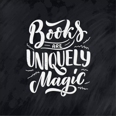 Kitaplar ve poster tasarımı hakkındaki soyut harfler. El yazısıyla yazılmış mektuplar. Tipografi komik bir alıntı. Vektör illüstrasyonu