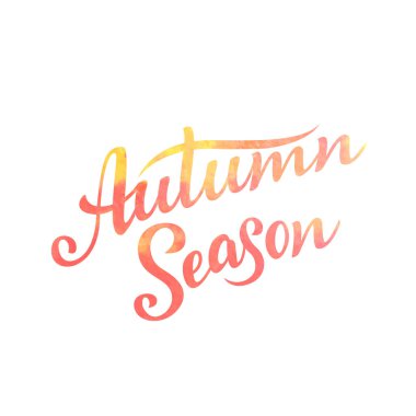 Autumn Season harfleri. El yapımı kompozisyon. Kartlar, baskılar, afişler, posterler ve daha fazlası için tasarım öğeleri. Vektör illüstrasyonu