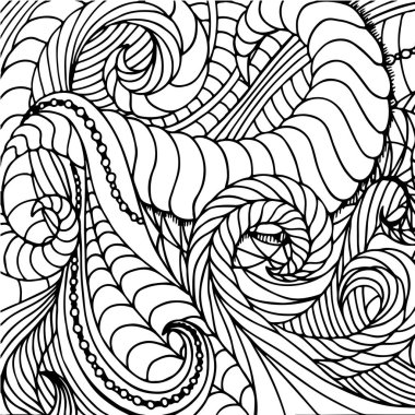 Sketchy vektör el çizimleri, zen arapsaçı, zen sanat desenleri, nesneler ve semboller