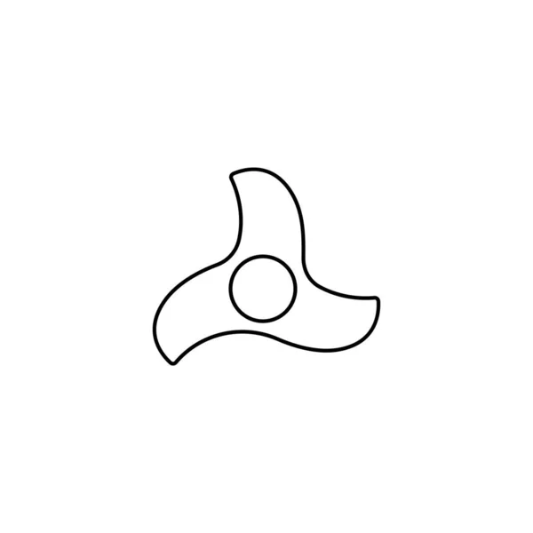 Black Thin Line Hand Fidget Spinner Logo Concept Very Popular — Stock Vector