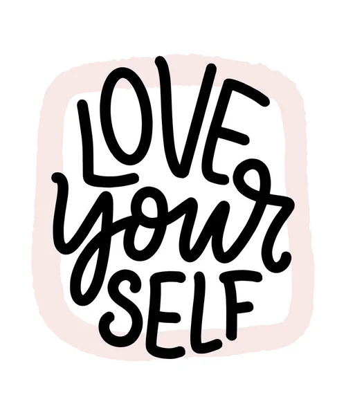 Love Yourself Lettering Vector Quote Blog Sale Time Something Nice — Stock Vector