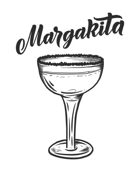 Schriftzug Name Des Cocktails Mit Glas Vorlage Für Kartenbanner Und — Stockvektor