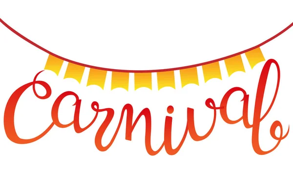Carnaval Letras Mano Para Diseño Ilustración Vectorial — Vector de stock