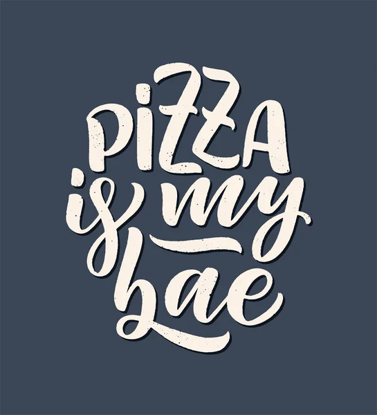 Citation Gravure Dessinée Main Sur Pizza Conception Menu Typographique Affiche — Image vectorielle
