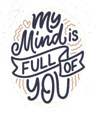 Aşk hakkında güzel bir sloganı olan bir kart. Vektör çizimi. Soyut harf kompozisyonu. Baskı için moda grafik tasarımı. Motivasyon posteri. Sevgililer Günü için yazı.