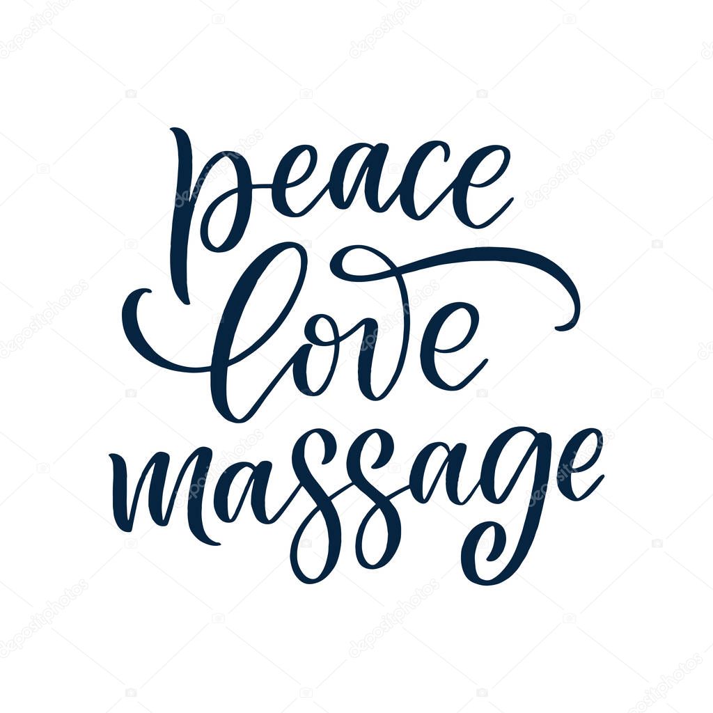 Fun slogan about massage. Lettering typography quote. Hand drawn inspirational, motivational poster. Cosmetology print, badge, logo, tag. Vector illustration