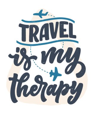 Seyahat yaşam tarzı ilham alıntısı, el çizimi yazı posteri. Parmak izleri için motivasyon tipografisi. Kaligrafi grafik tasarım öğesi. Vektör illüstrasyonu