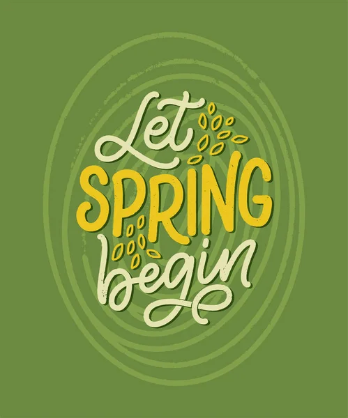 Spring time lettering greeting card. Fun season slogan. Typography poster or banner for promotion and sale design. Calligraphy print. Vector — Stock Vector