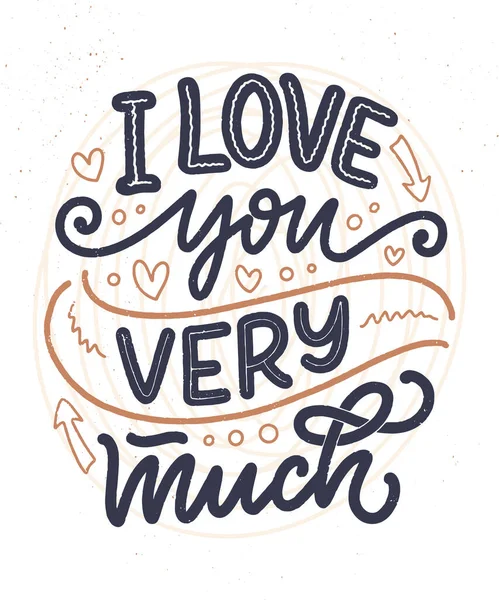 Aşk hakkında güzel bir sloganı olan bir kart. Vektör soyut harf kompozisyonu. Baskı için moda grafik tasarımı. Motivasyon posteri. Sevgililer Günü için yazı. — Stok Vektör