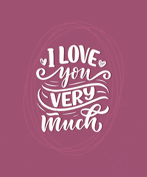 Tarjeta con eslogan sobre el amor en estilo hermoso. Composición de letras abstractas vectoriales. Diseño gráfico de moda para imprimir. Cartel de motivación. Texto de caligrafía para el día de San Valentín . — Vector de stock