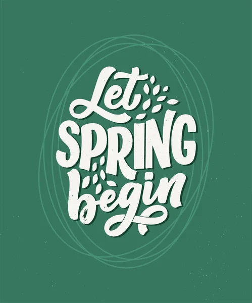 Spring time lettering greeting card. Fun season slogan. Typography poster or banner for promotion and sale design. Calligraphy print. Vector — Stock Vector