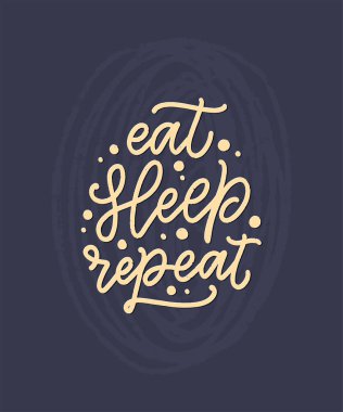 Uyku ve iyi geceler sloganı. Grafik, baskı, poster, kart, çıkartma ve diğer yaratıcı kullanımlar için vektör illüstrasyon tasarımı