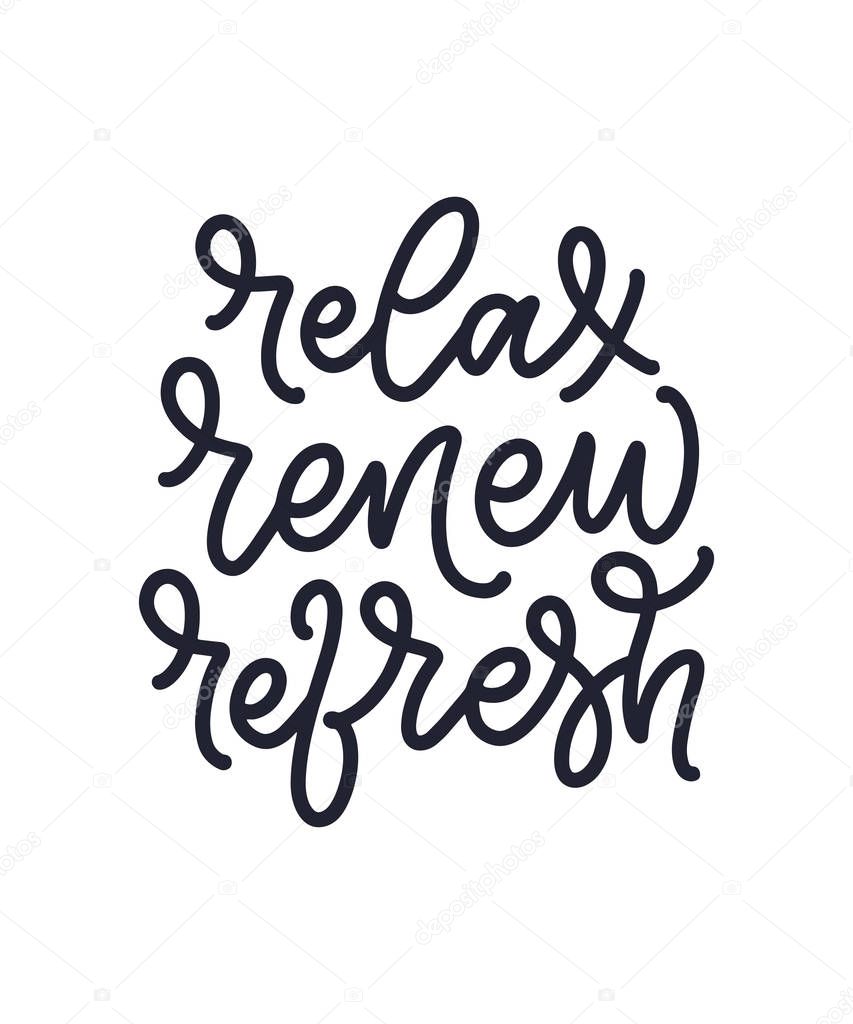 Fun slogan about massage. Lettering typography quote. Hand drawn inspirational, motivational poster. Cosmetology print, badge, logo, tag. Vector illustration