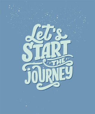 Seyahat yaşam tarzı ilham alıntısı, el çizimi yazı posteri. Parmak izleri için motivasyon tipografisi. Kaligrafi grafik tasarım öğesi. Vektör illüstrasyonu