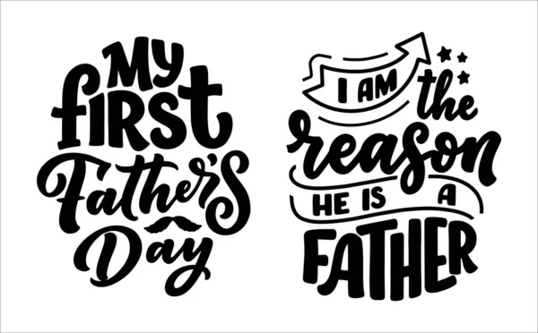 Funny hand drawn lettering quotes for Family Look design. Cool phrases for t shirt print. Inspirational slogans for Father's Day. Funny typography fashion template. Vector — Stock Vector