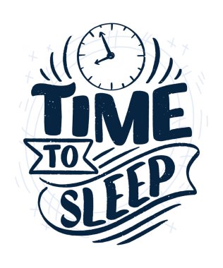 Uyku ve iyi geceler sloganı. Grafikler, baskılar, posterler, kartlar, çıkartmalar ve diğer yaratıcı kullanımlar için vektör illüstrasyon tasarımı