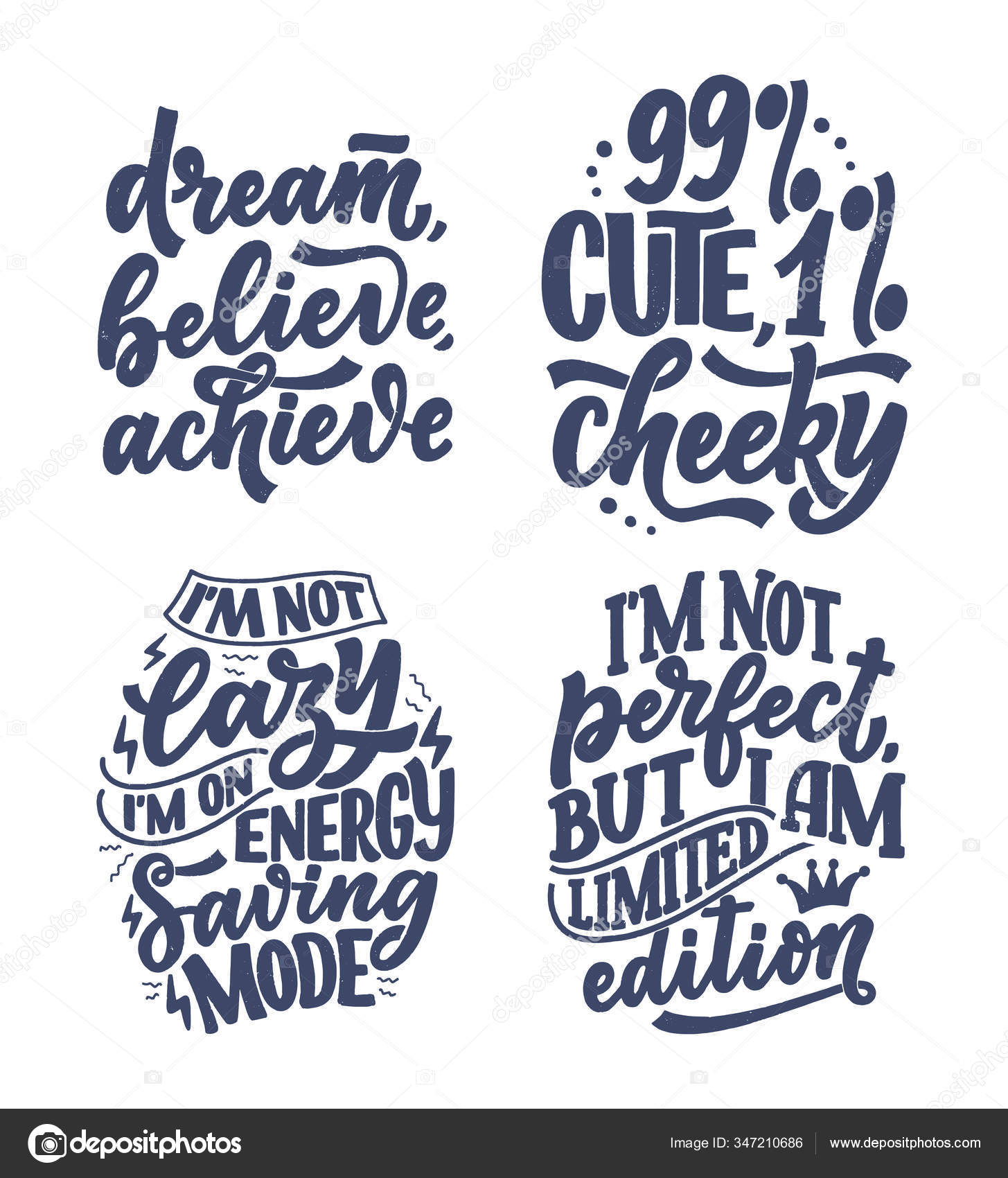 Set Funny Hand Drawn Lettering Compositions Cool Phrases Print Poster Stock  Vector Image by ©SvetlanaKutsin #347210686