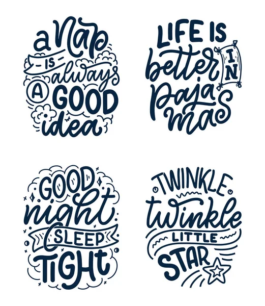 Lettering Eslogan Sobre Dormir Buenas Noches Diseño Ilustración Vectorial Para — Vector de stock