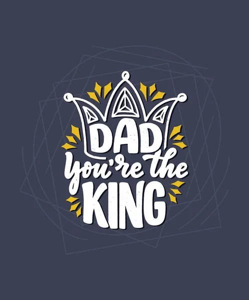 Funny Hand Drawn Lettering Quote Father Day Greeting Card Great — 스톡 벡터