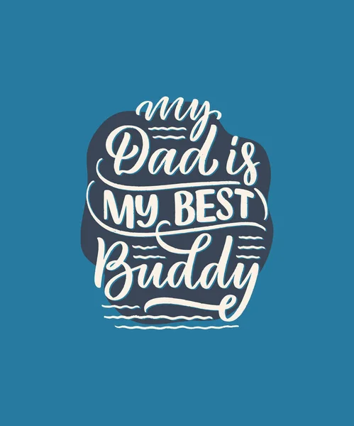 Funny Hand Drawn Lettering Quote Father Day Greeting Card Great — 스톡 벡터
