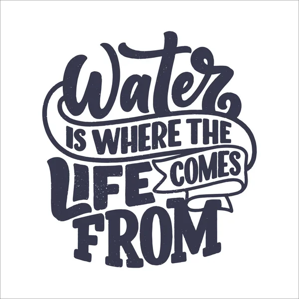 Hand Drawn Lettering Slogan Climate Change Water Crisis Perfect Design — Stock Vector