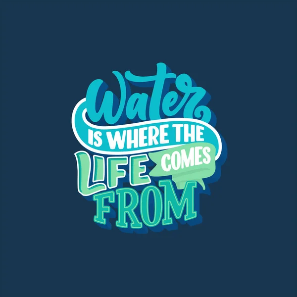 Lema escrito a mano sobre el cambio climático y la crisis del agua. Diseño perfecto para tarjetas de felicitación, carteles, camisetas, pancartas, estampados, invitaciones. Vector — Vector de stock