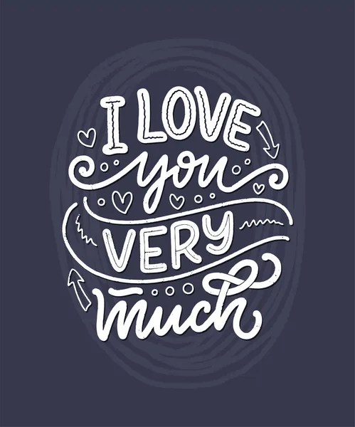 Tarjeta Con Eslogan Sobre Amor Estilo Hermoso Ilustración Vectorial Composición — Vector de stock