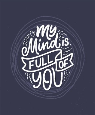 Aşk hakkında güzel bir sloganı olan bir kart. Vektör çizimi. Soyut harf kompozisyonu. Baskı için moda grafik tasarımı. Motivasyon posteri. Sevgililer Günü için yazı.