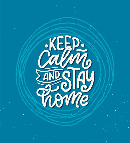 Stay Home Slogan Lettering Typography Poster Text Self Quarine Time — Stock Vector