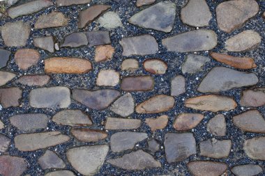 Taş kaldırım taşlarının dokusu, kaldırım taşları, tuğlalar, arka plan.