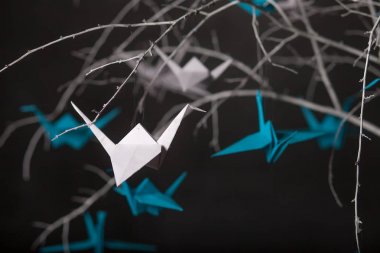 Origami kağıt Vinçler n dallar