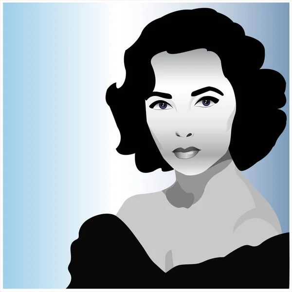 Atriz Elizabeth Taylor — Vetor de Stock