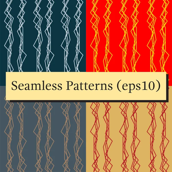 Seamless abstract vertical lines patterns backgrounds set — Stock Vector