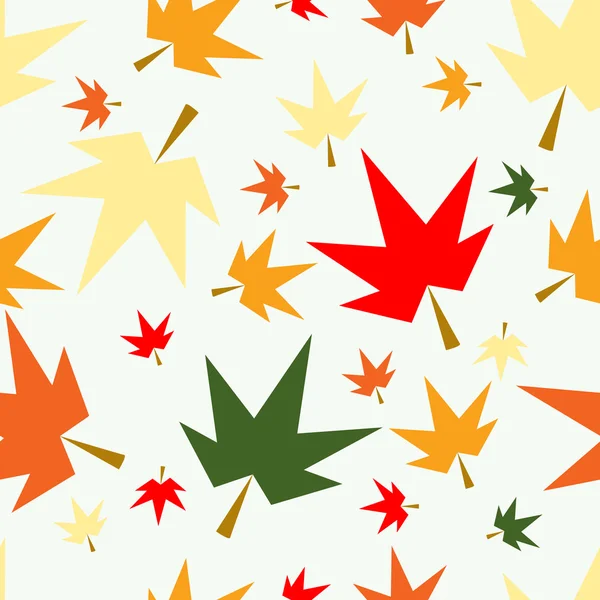 Otoño caída de arce hojas de fondo patrón sin costuras — Vector de stock