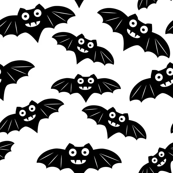 Halloween sömlösa mönster med svart bat — Stock vektor