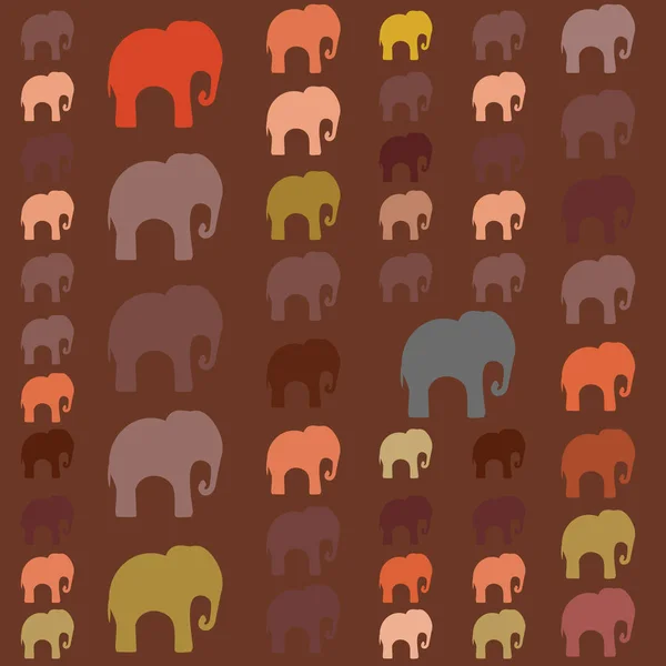 繊維、ブックカバー、包装のカラフルな象とのシームレスなパターン. — ストックベクタ