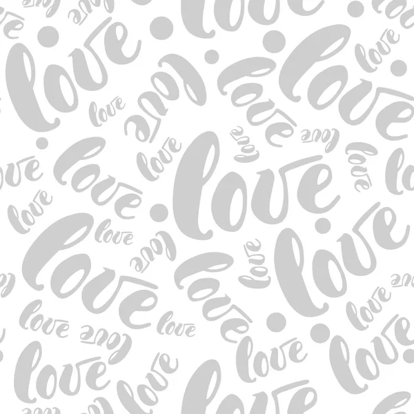 Romantic love pattern background. Vector illustration for holiday design. Many flying words love on white background — Stock Vector