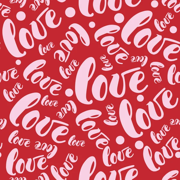 Romantyczne czerwony wzór tła. Ilustracja wektorowa dla holiday design. Wiele słów latający miłość na białym tle — Wektor stockowy