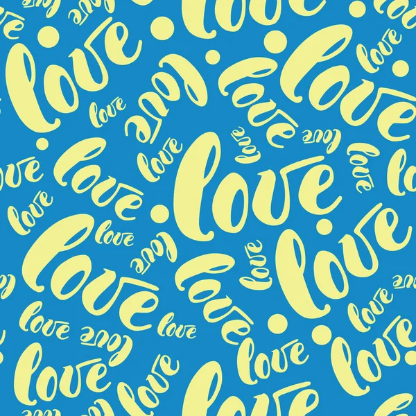 Romantische Liebe Muster Hintergrund. Vektor-Illustration für Urlaubsdesign. viele fliegende Worte Liebe auf weißem Hintergrund — Stockvektor
