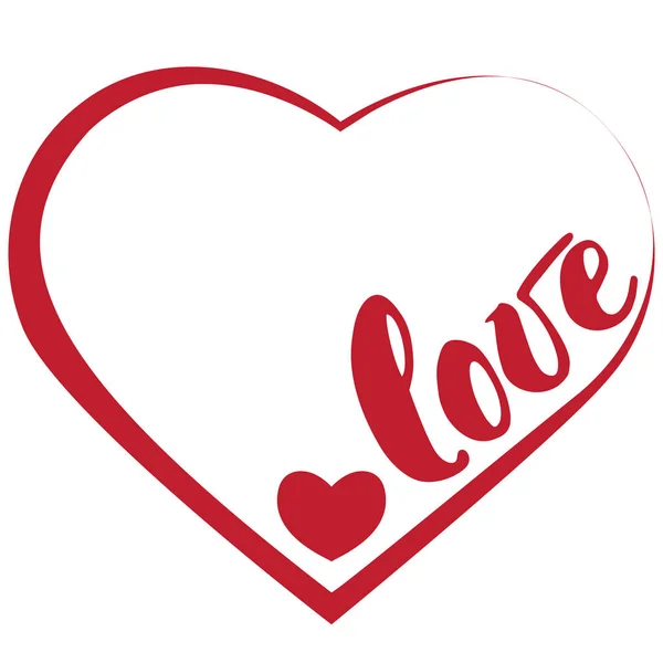 Вдохновляющее слово "любовь". Для поздравительных открыток, Дня Святого Валентина, свадьбы, плакатов, гравюр или украшения дома. Векторная иллюстрация — стоковый вектор